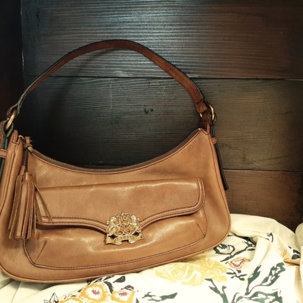 Vintage rare Ralph Lauren brown leather saddle bag purse.